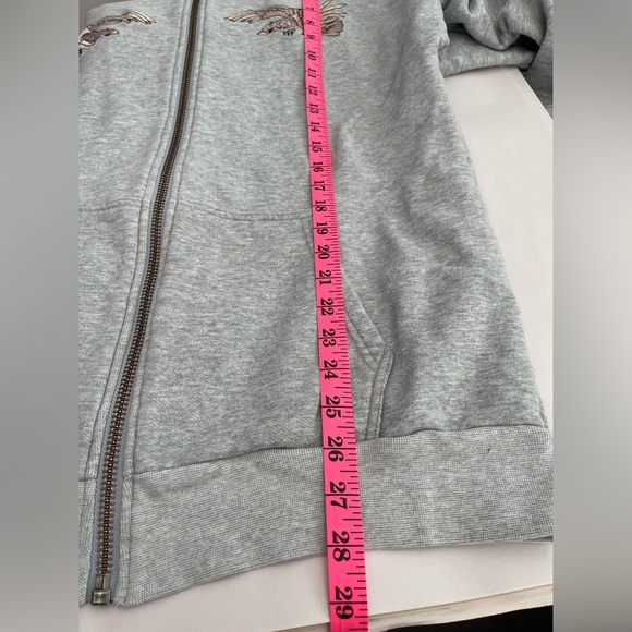 Golden by TNA Aritzia Embroidered French Terry Zip-Front Oversized Hoodie Size M - Picture 11 of 13